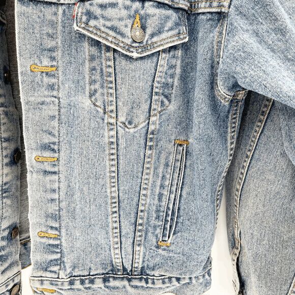Levi's Jean Jacket Mens Size L Blue Light Wash Button Down Pocket Denim Classic - Picture 7 of 7